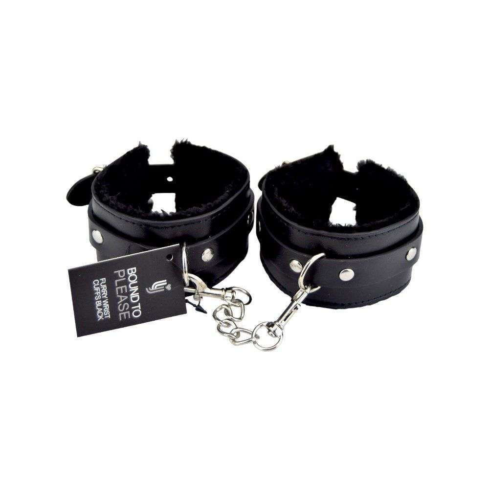 n11932-bound-to-please-furry-plush-wrist-cuffs-black