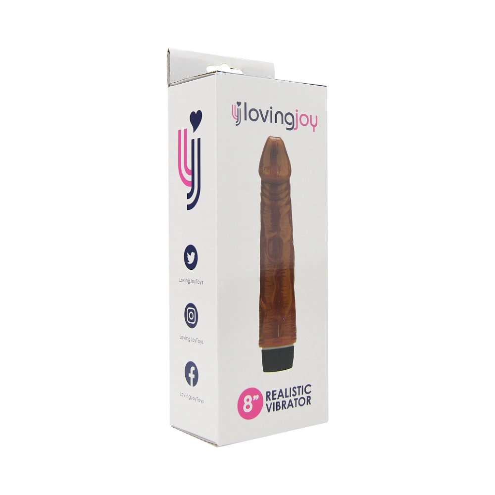 n12400-loving-joy-8-inch-realistic-vibrator-brown-pkg-2