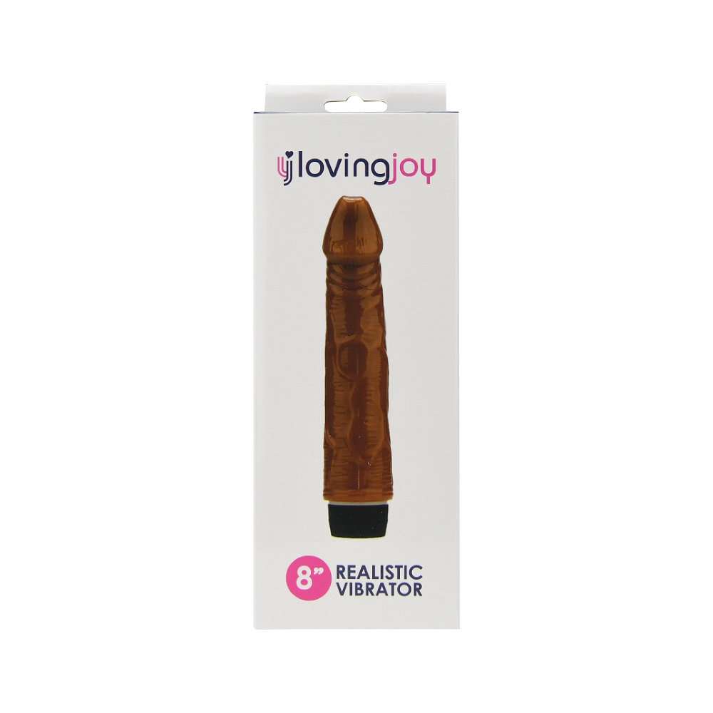 n12400-loving-joy-8-inch-realistic-vibrator-brown-pkg