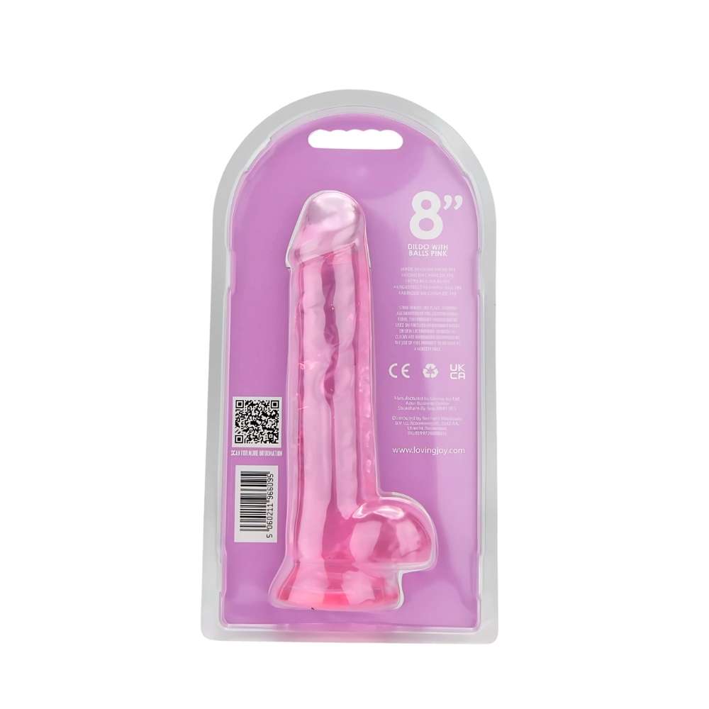 n12309-loving-joy-8-inch-dildo-with-balls-pink-pkg-bk