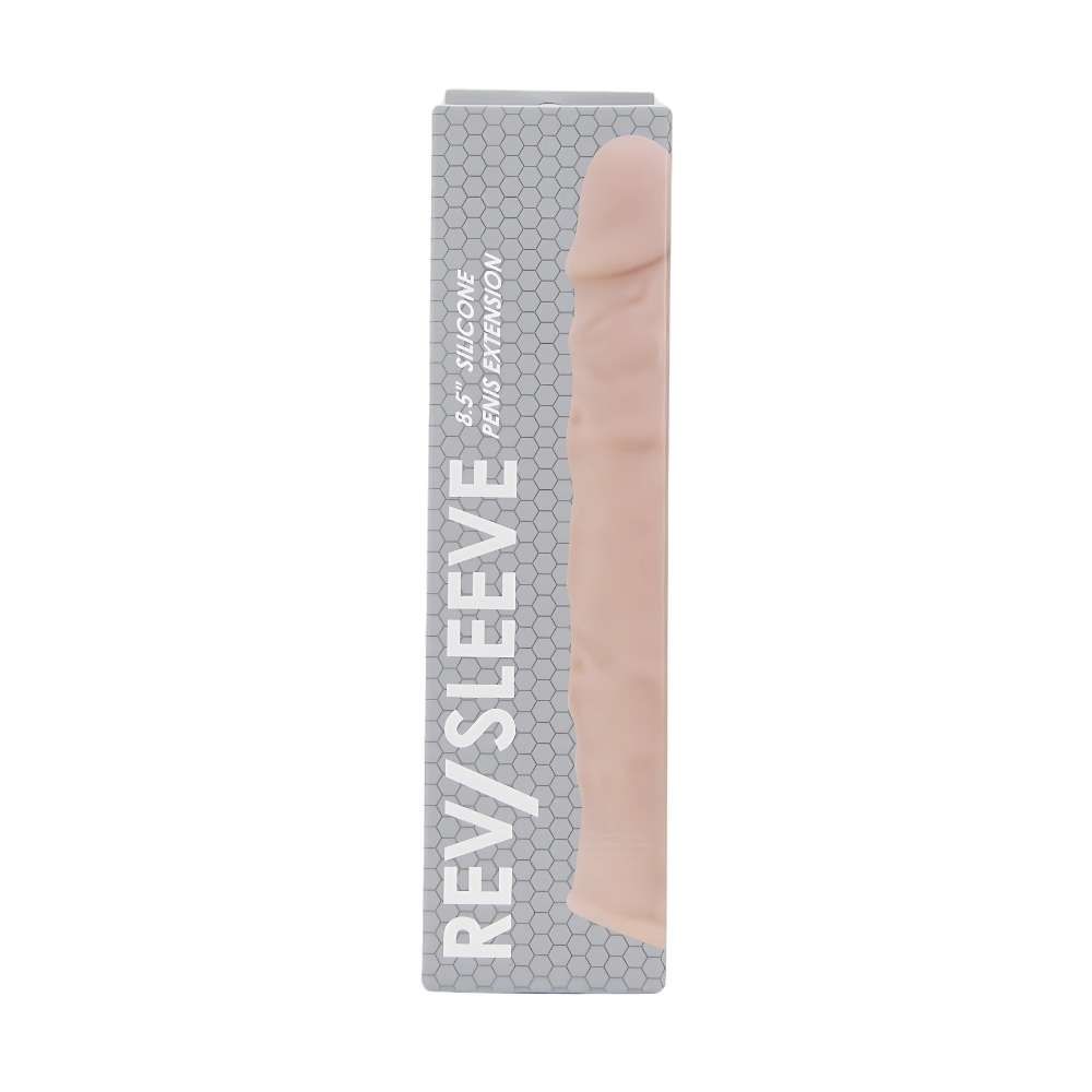 n12369-rev-sleeves-8-5-inch-realistic-silicone-penis-extension-sleeve-pkg-hr