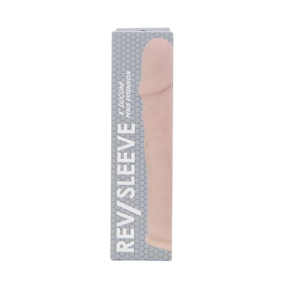 n12370-rev-sleeves-8-inch-realistic-silicone-penis-extension-sleeve-pkg