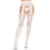 Leg Avenue Heart Net Suspender Tights White