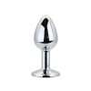 Toosh Silver Metal Butt Plug Small Clear Stone