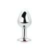 Toosh Silver Metal Butt Plug Medium Red Stone