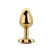 Toosh Heart Shaped Gold Butt Plug with Red Stone Small