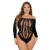 Lace by LJ Plus Size Long Sleeved Cut Out Back Bodysuit