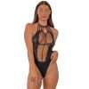Lace by LJ Strappy Halter Teddy Black
