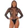 Lace by LJ High Neck Lace Bodysuit Black