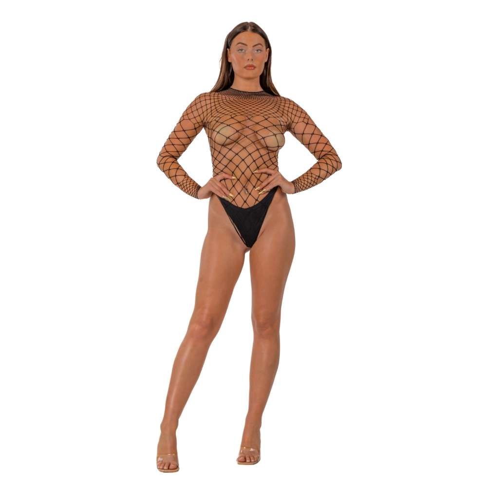 n12934-lace-by-lj-fence-net-long-sleeved-thong-bodysuit-black-1-2