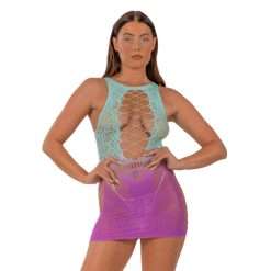 Lace by LJ Ombre Faux Lace Up Mini Dress